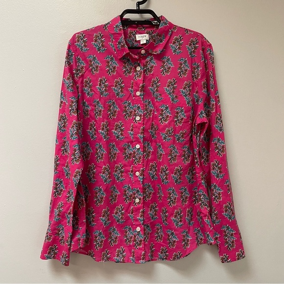 J Crew Lightweight cotton shirt in signature fit Womens Large Pink - Picture 2 of 10